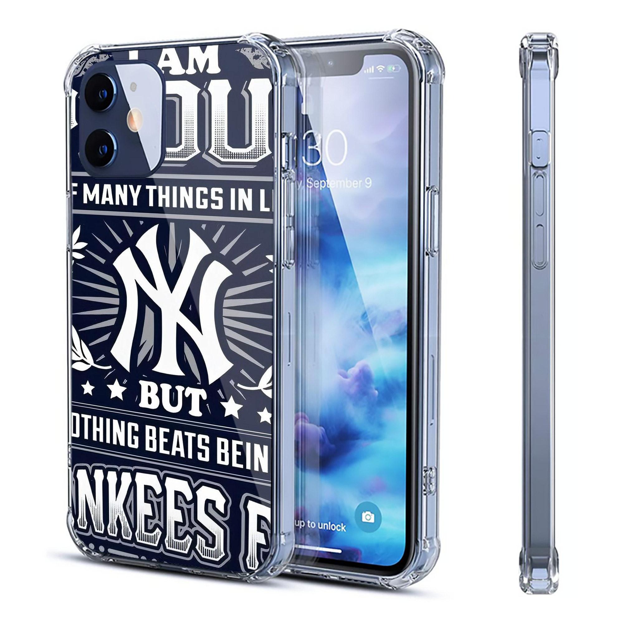 New York Yankees 301 Clear IPhone 12 Case – Soft TPU With UV Print – Enhanced Drop Protection, Precise Fit, Anti-Fingerprint, Customizable Design, Scratch-Resistant, Yellow-Resistant